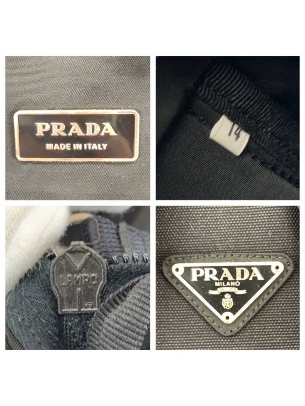 Prada Tessuto Black Silver Nylon Backpack - Picture 4 of 9